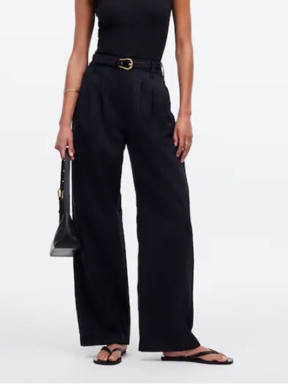 Madewell Harlow Wide-Leg Black Pants - 0/small